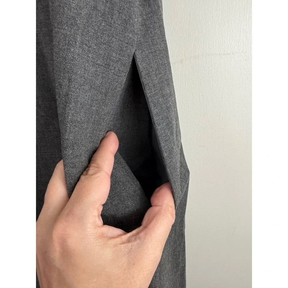 WAYF Charcoal Grey Button‎ Front Sleeveless Mini Dress Med Pockets NWOT Career